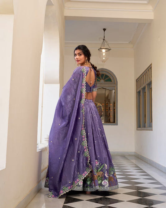 Women’s Embroidered Currency Fabric Lehenga Choli Set with Dupatta