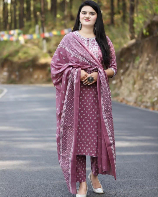 Elegant Embroidered Viscose Rayon Kurti Set with Printed Dupatta for Women