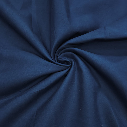 Solid Blue Color Unisex Cotton Blend Shirting Fabric