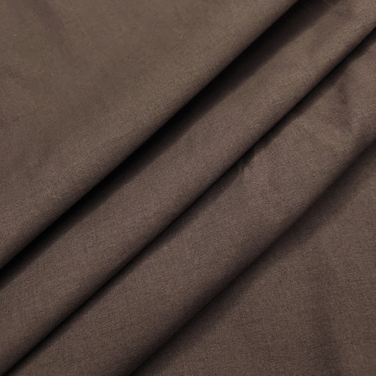 Solid Brown Color Unisex Cotton Blend Shirting Fabric