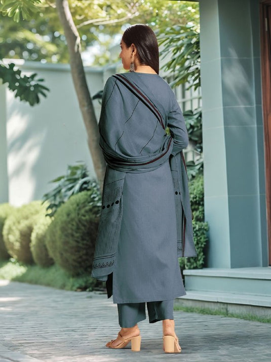 Elegant Solid Viscose Rayon Kurti Set with Printed Chanderi Dupatta