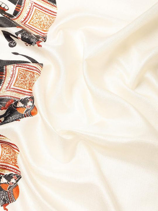 Premium Digital Print Satin Saree – Elegant Glossy Finish & Contemporary Design
