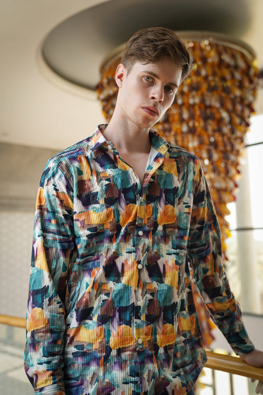 Textured Threads: Corduroy Charm Men's Shirt