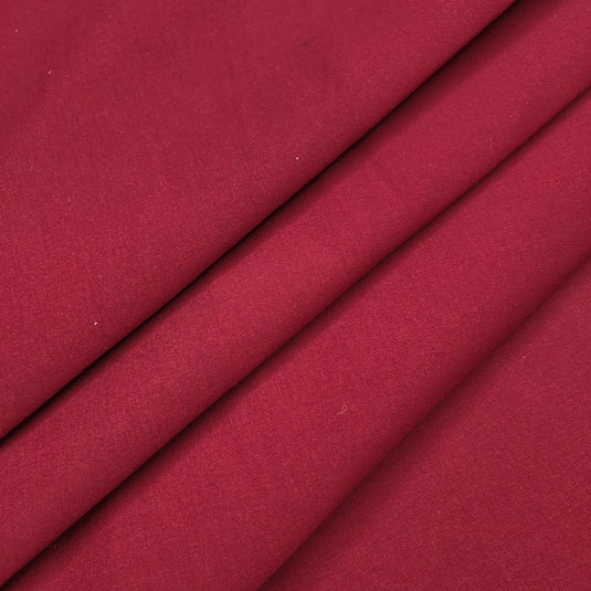 Solid Maroon Color Unisex Cotton Blend Kurti Fabric