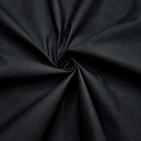 Solid Black Color Unisex Cotton Blend Shirting Fabric