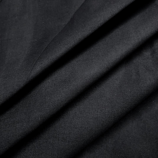 Solid Black Color Cotton Blend Kurti Fabric