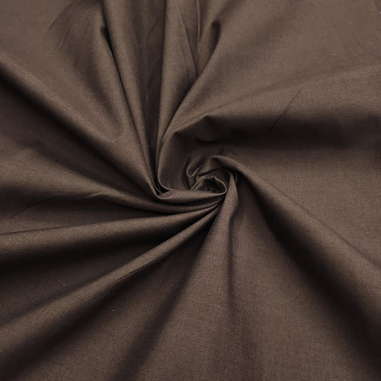 Solid Brown Color Unisex Cotton Blend Shirting Fabric