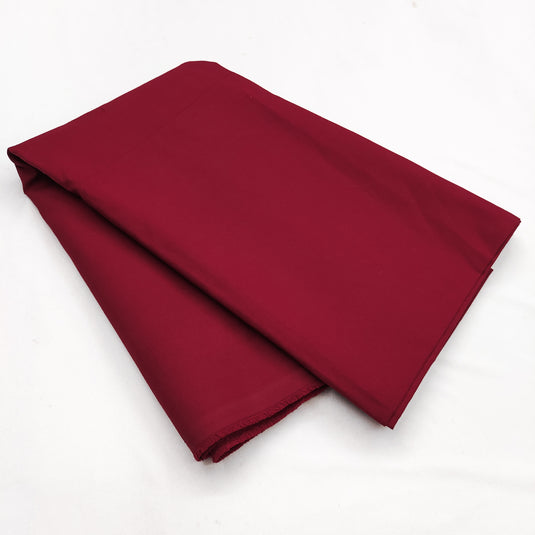 Solid Maroon Color Unisex Cotton Blend Kurti Fabric