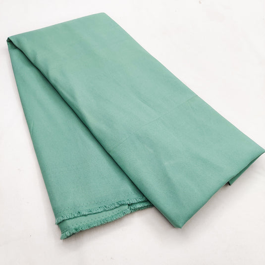 Solid Sea Green Color Unisex Cotton Blend Shirting Fabric