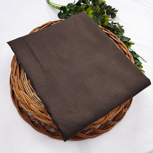 Solid Brown Color Cotton Blend Kurti Fabric